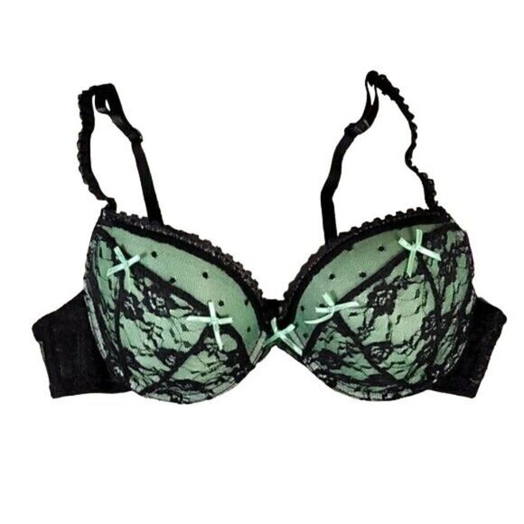 Hers by Herman Green & Black Lace Bra Sz 34C - Picture 1 of 4